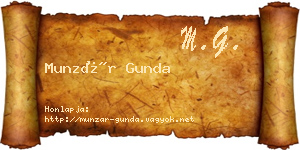 Munzár Gunda névjegykártya